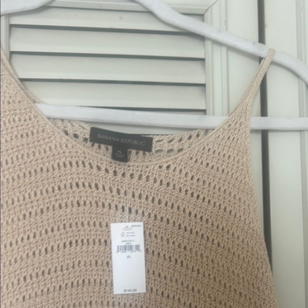 Banana Republic Tan Open-Knit Sweater dress